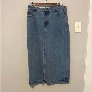 Velvet Heart Blue Denim Midi Skirt